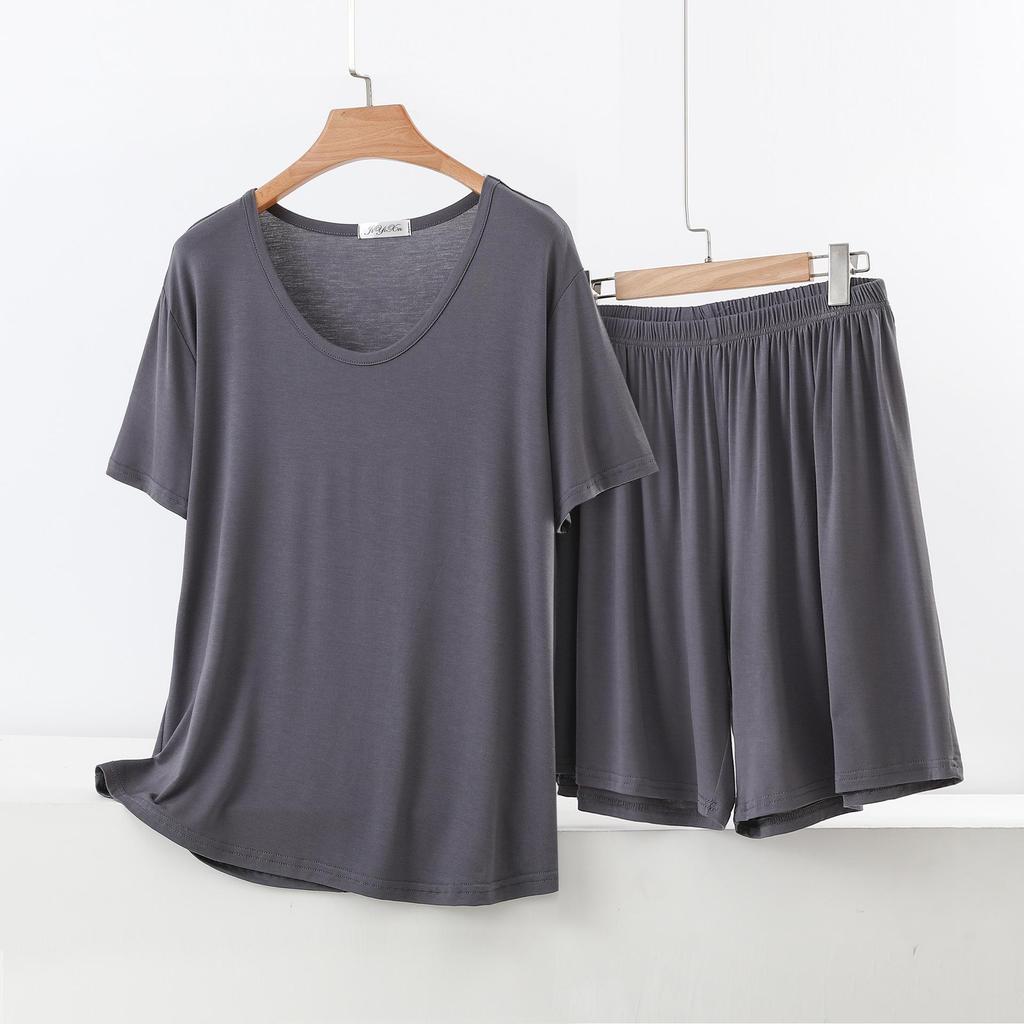 Women's Summer Short-Sleeve Suit: Modal T-Shirt & Slim Shorts Two-Piece Set - Casual, Sporty, Outdoor, or Loungewear