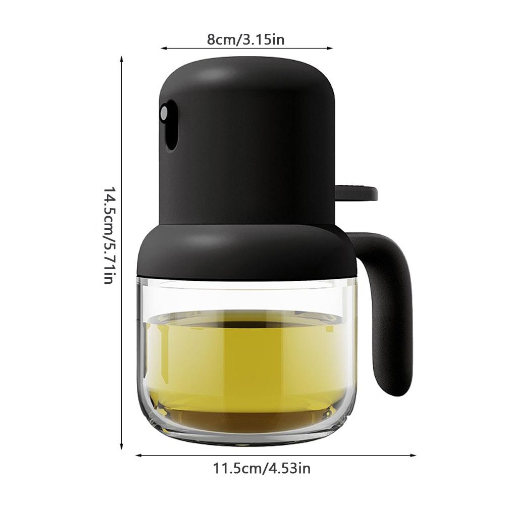

1pc Simple Black Spray Bottle Spray Oil Bottle Push-On Glass Jug Kitchen Air Fryer BBQ Seasoning Fogging Oil Control Bottle чорний