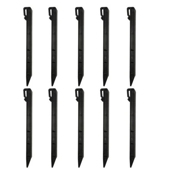 10Pcs Landscape Edging Garden Stakes Plastic Landscaping Anchoring Spikes Heavy Duty Edging Border Ground Stakes for Garden Netting Terrace Board