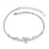 Bracciale a forma di cuore con angelo amante in Argento Sterling 925 con Zircone AAA Gioielli Moda Regalo