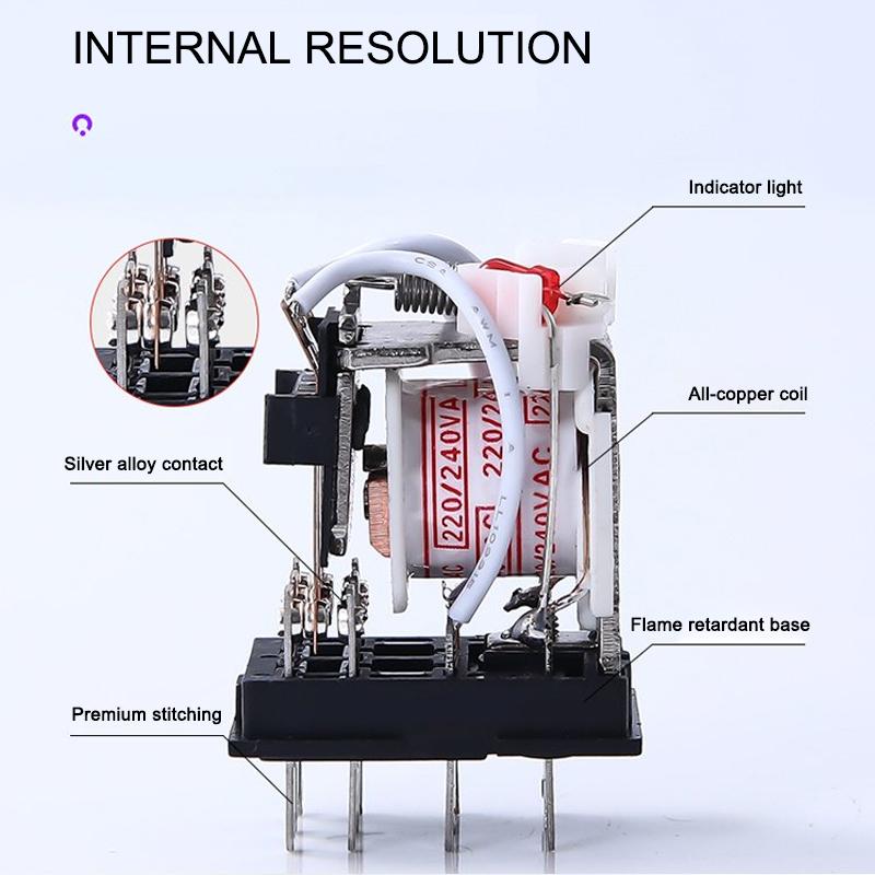 10pcs Small Intermediate Relay AC 220V DC C24 HH52P HH53P HH62P HH63P LED General Mini Electromagnetic Relay Wholesale Relays 5