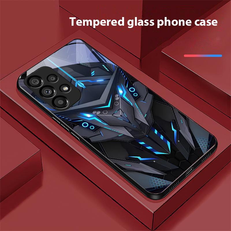 Kreativer Mech Für Samsung Galaxy S10 20 Plus 21 FE 22 23 24 FE 25 Ultra Schwarz Gehärtetes Glas Handyhülle Hartschale