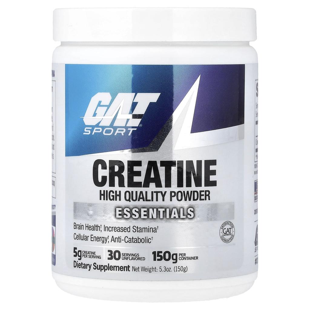 GAT, Sport, Essential Creatine Powder, Unflavored, 150g (5.3oz)