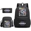 Large Capacity Schoolbag with Shoulder Strap; Student Three-piece Pencil Case Set