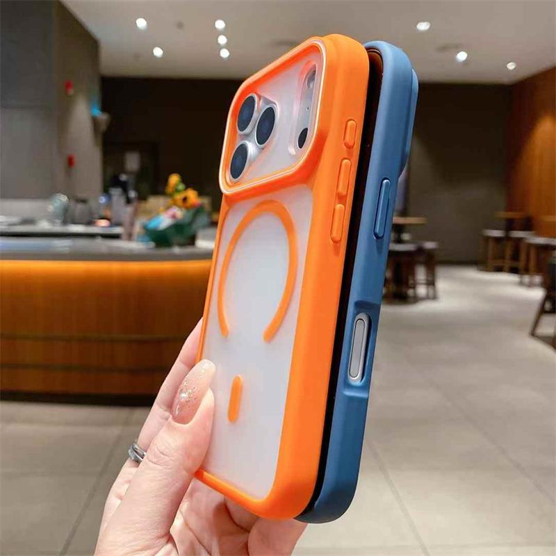 Luxury For Magsasfe Clear Case for iPhone 17 Air 16 15 14 Plus 13 12 11 Pro Max Hit Colo Lens Shockproof Wireless Charge Cover