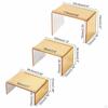 3Pcs Acrylic Display Riser, Jewelry Riser Shelf Elegant Stand Showcase Fixtures for Candy