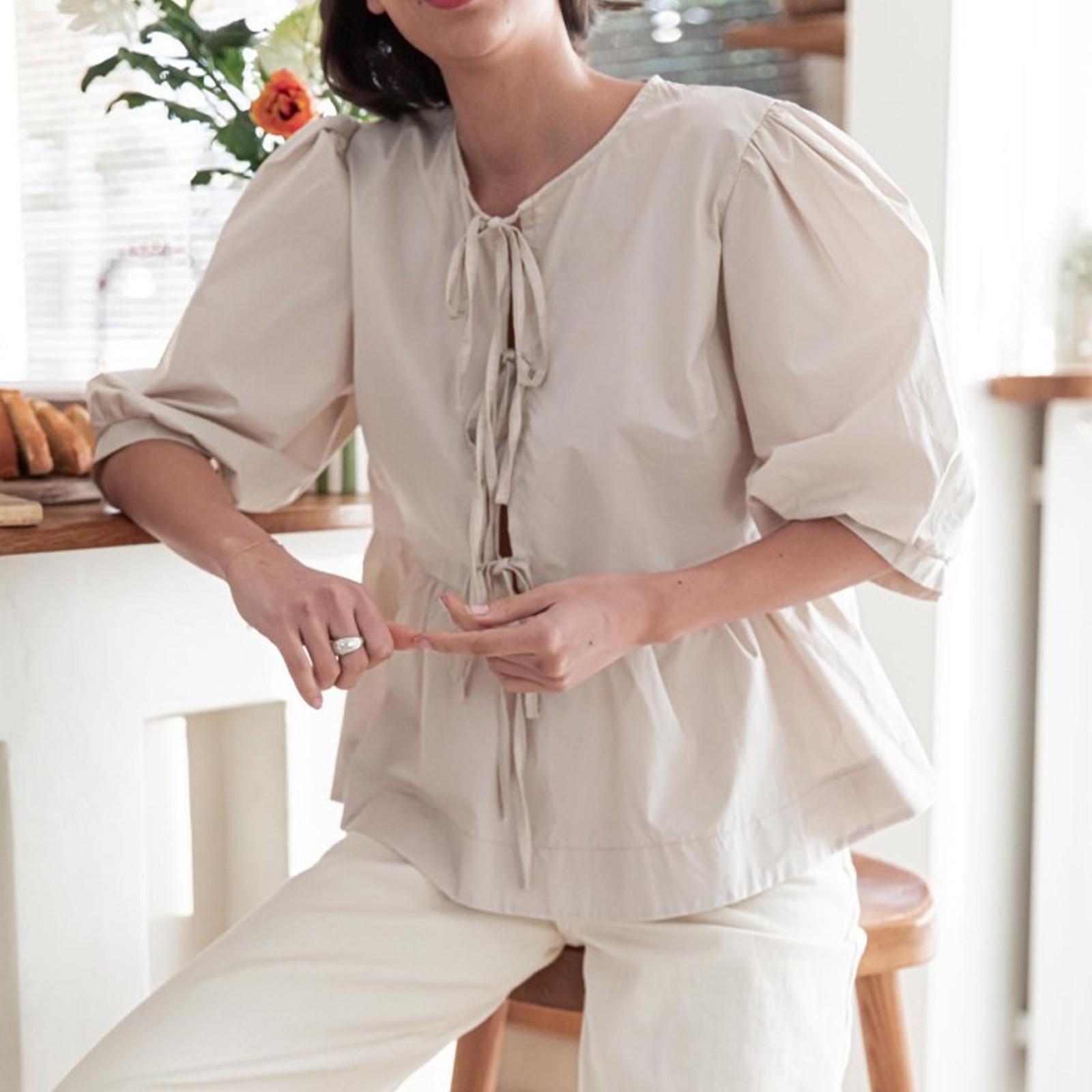 

Однотонна одноколірна сорочка з рукавами для відпочинку для жіночого кардигану L хакі