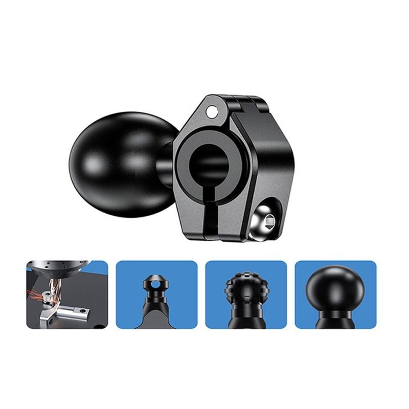 Mounting Base for 0.39-0.63inch Diameter Rail Includes 25mm Ball Joint for Action Cameras and Navigation Devices
