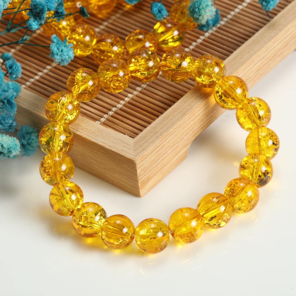 10mm Cracked Flower Glass Beaded Bracelets, Multi-Color Y2K Sweet Cool Style Bracelets for Women Fashion Jewelry Accessories