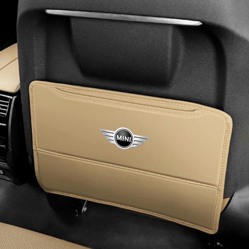 Leather Car Seats Back Anti-kick Protective Pad Accessories For Mini Cooper JCW Works Hatch F54 F55 F56 F60 R50 R52 stickers