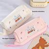 Embroidered Stationery Bag Large Capacity Pen Pencil Case Ins Fashion Kawaii Pencil Bag  Kids