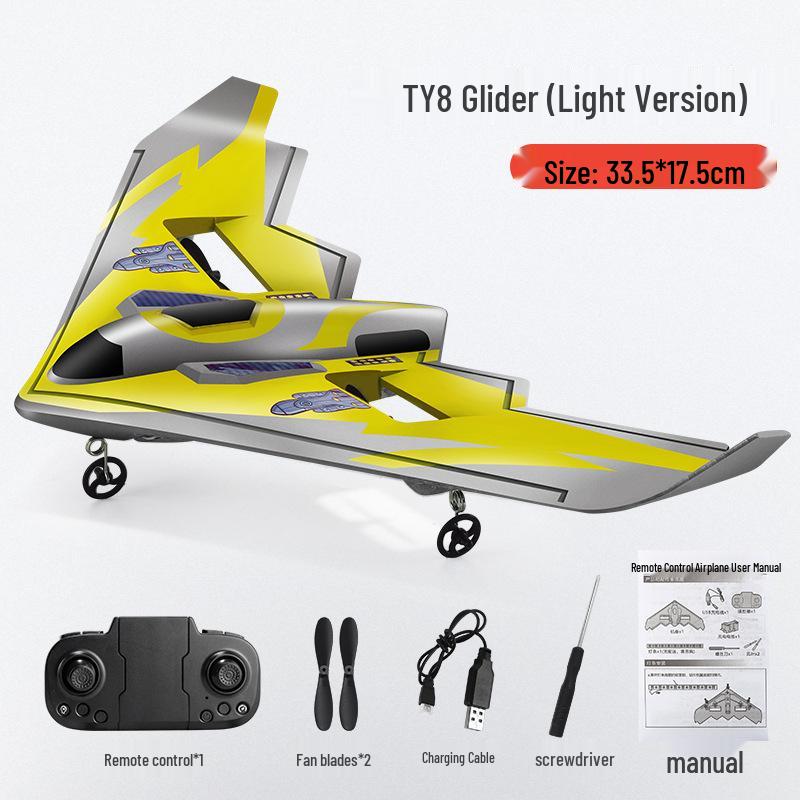 LED Foam Remote-Control Airplane - Crash-Resistant Fixed-Wing Glider Toy