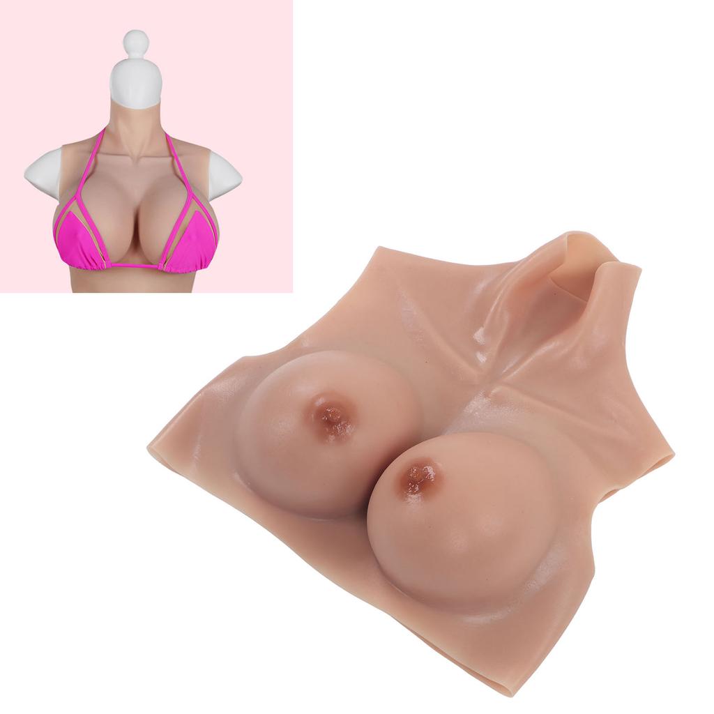 Color 2 Silicone Fake Breast Soft Comfortable Odorless Shapely Trembling Silicone Fake Boobs