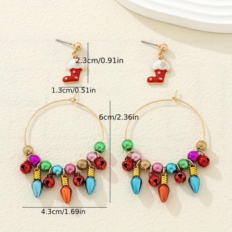 Set of cute cartoon stud earrings for christmas day earrings personalized design santa snowman