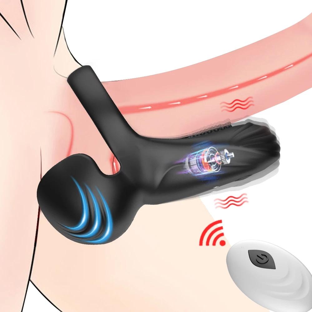 Sexy Toys for Men Couples Testicle Massager Penis Perineum Sex Toys for Men Silicone Cock Ring Penisring Scrotum Stimulator