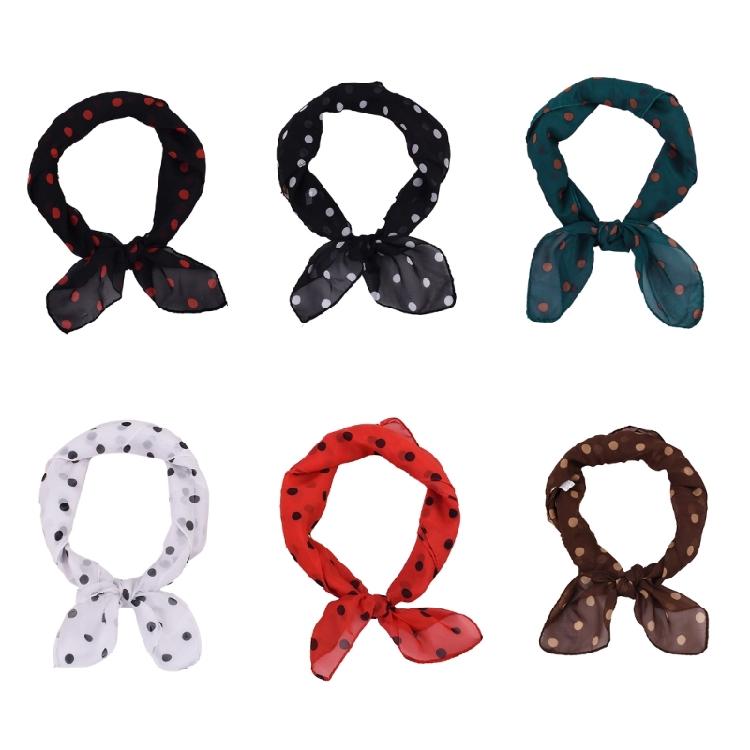Lady Neckerchief Dotted Neck Scarf for Casual and Formal Attire Square Scarf