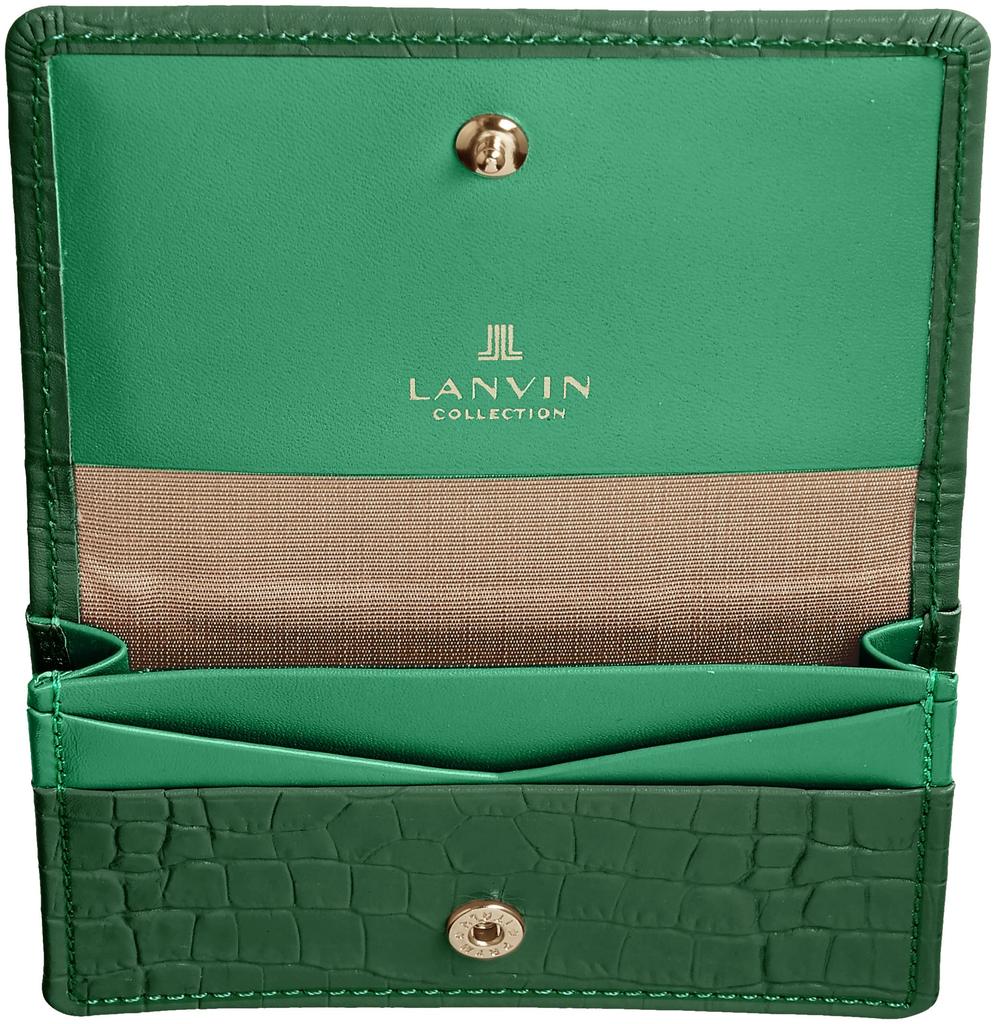 Lanvin Collection La Mer Purse Business Card Green Holder, 65-6716, Women's,