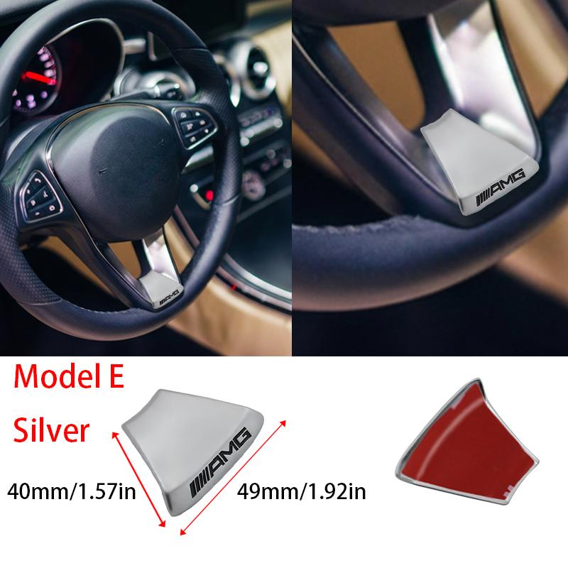 OLV5 3D Metal Car Logo Steering Wheel Sticker Decoration For Mercedes Benz AMG GLC W203 W206 W220 W205 W211 W212 W201 W210 W108 Class