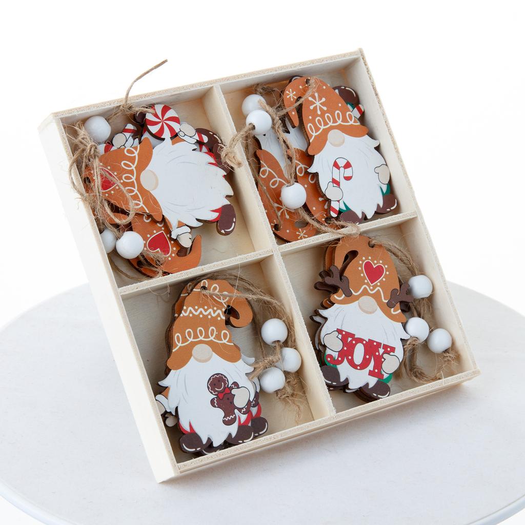 Christmas Tree Hanging Decor Rustic Gingerbread Man Ornament Santa Claus Decoration Premium Wooden Christmas Ornament For Window