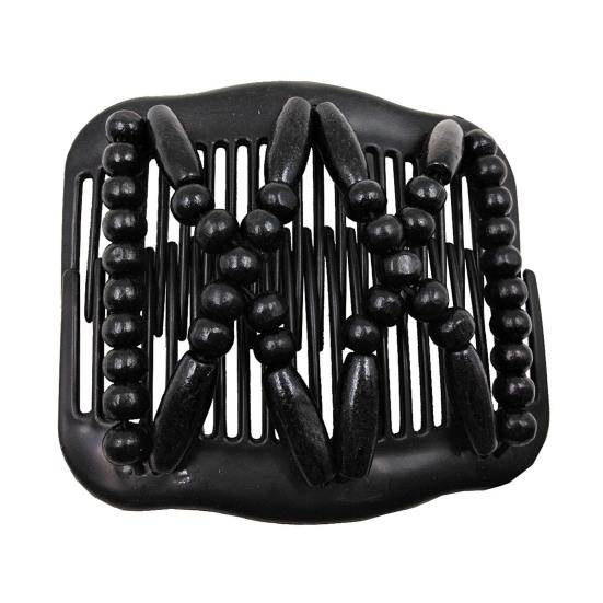 1/4 ks Dámské dřevěné korálkové hřebeny do vlasů Ručně vyráběné pružné oboustranné klipy Salonní hřebeny Vytvářeč drdolu Vlasové doplňky