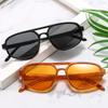Women Retro Fashion Double Beam Sunglasses Summer Outdoor Ultraviole Proof Sun Glasses Men Shading Sunglasses Goggles