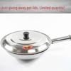 Stainless Steel Non-Stick Round-Bottom Wok for Home or Hotel Gas Stoves, Thickened Stir-Fry Pan Without Coating.