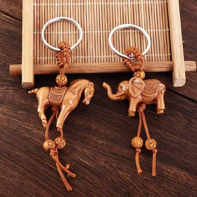 Retro Glückspferd Schlüsselanhänger Schnitzerei Holzanhänger Schlüsselring Damen Anhänger Hengst Auto Tasche Reitsport Zubehör Schmuck Geschenk