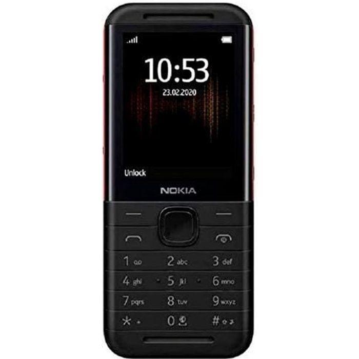 Téléphone mobile Nokia 5310 au design emblématique en noir / rouge avec détails rouges, écran LCD QVGA 2,4 ", 320 x 240 pixels, GSM,