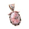 Natural Rhodonite Gemstone 925 Solid Sterling Silver Two Tone Pendant 1.25" K2O54
