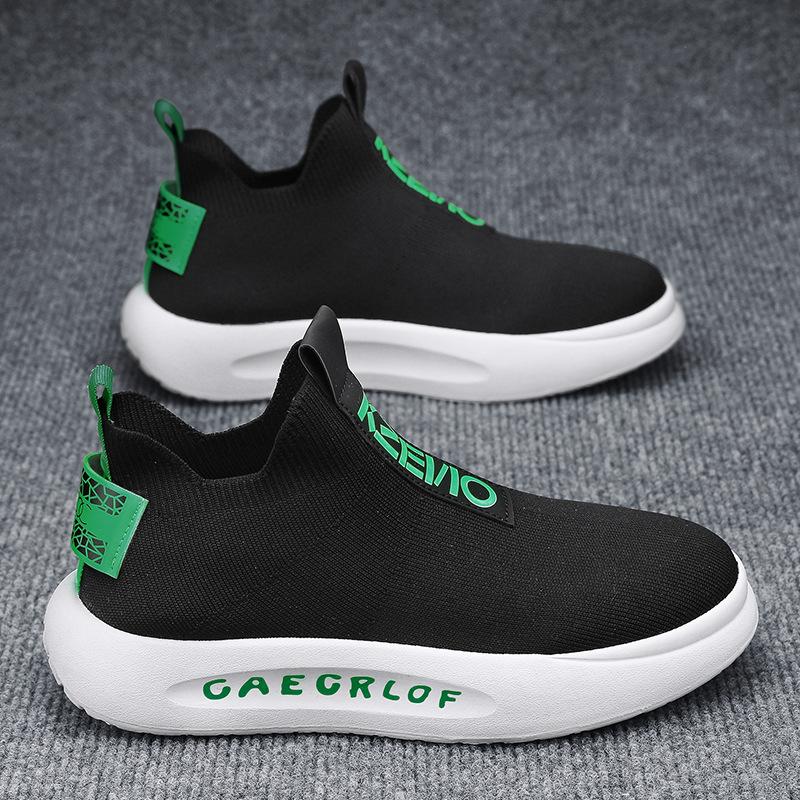 

Men s Shoes 2025 Breathable Putian Fly Woven Mesh One Foot Kick Sports Thick Soled Lazy Socks 39