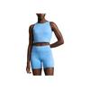 Polo Ralph Lauren SS24 Solid Slim Fit Short Sleeve Crew Neck Tank Top Women Tops Blue WMRXKNINCV20010-400