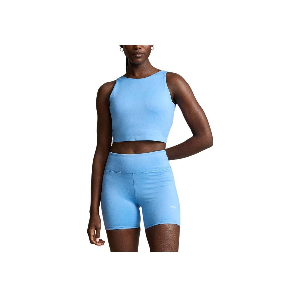 Polo Ralph Lauren SS24 Solid Slim Fit Short Sleeve Crew Neck Tank Top Women Tops Blue WMRXKNINCV20010-400