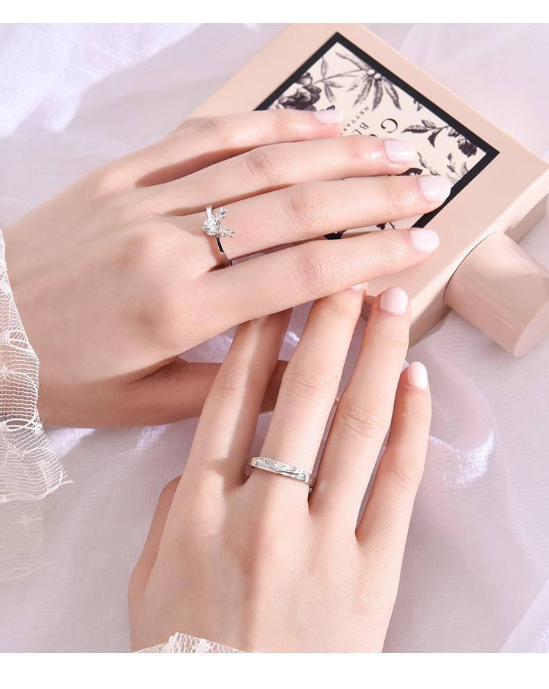 Sterling Silver Matching Couple Rings for Men and Women - Anniversary Wedding Gifts