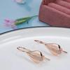 1 Water Pair Drop Glossy Golden Color Dangle Earrings For Women Zircon Wedding Fine Jewelry Vintage Long Earrings