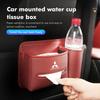 Car Logo Seat Slot Leather Storage Tissue Box Holder Auto Decorative Accessories For Mitsubishi Outlander Lancer Eclipse Mirage MF8