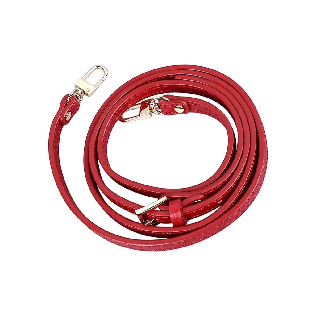 Leather Bag Strap 41.33 To 48.03in Adjustable 0.35in Wide Replacement Shoulder Strap for Purse Handbag Red Golden Hardware