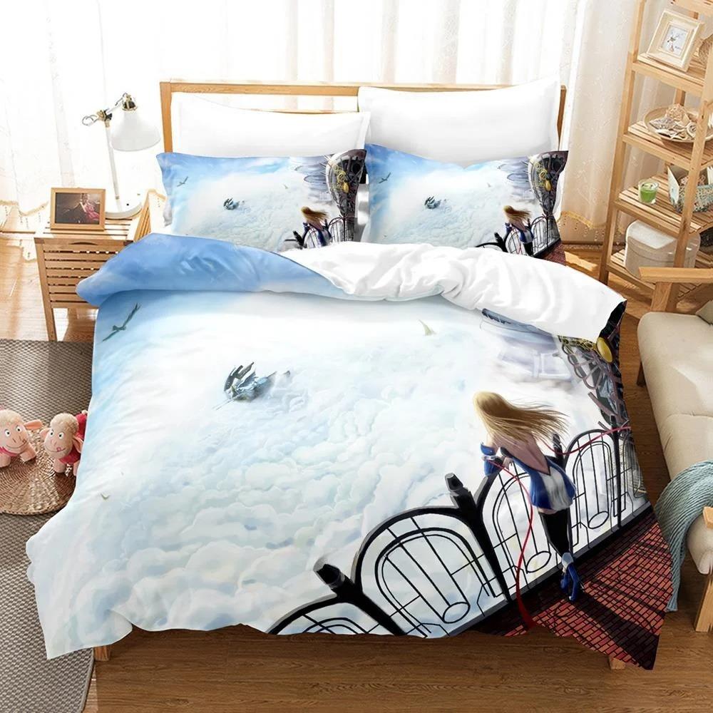 New Fashion 3D Printed Anime Game Blazblue Bedding Set Cartoons three-piece Set Adult Kid Bedroom Duvet Cover Sets Home Textiles