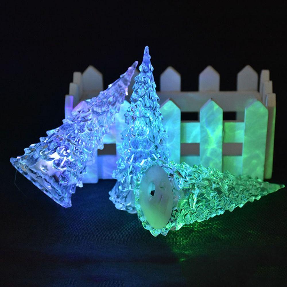 Colorful Light Christmas Tree LED Light Flashing Tabletop Lamp Romatic Night Light New Year