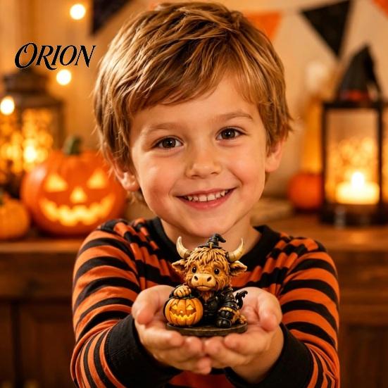 Halloween Countdown Box Schottische Hochlandkuh Adventskalender, 24 Tage Kalender mit 24 Stück Figuren, Gruselige Dekorationen Tägliches Auspacken