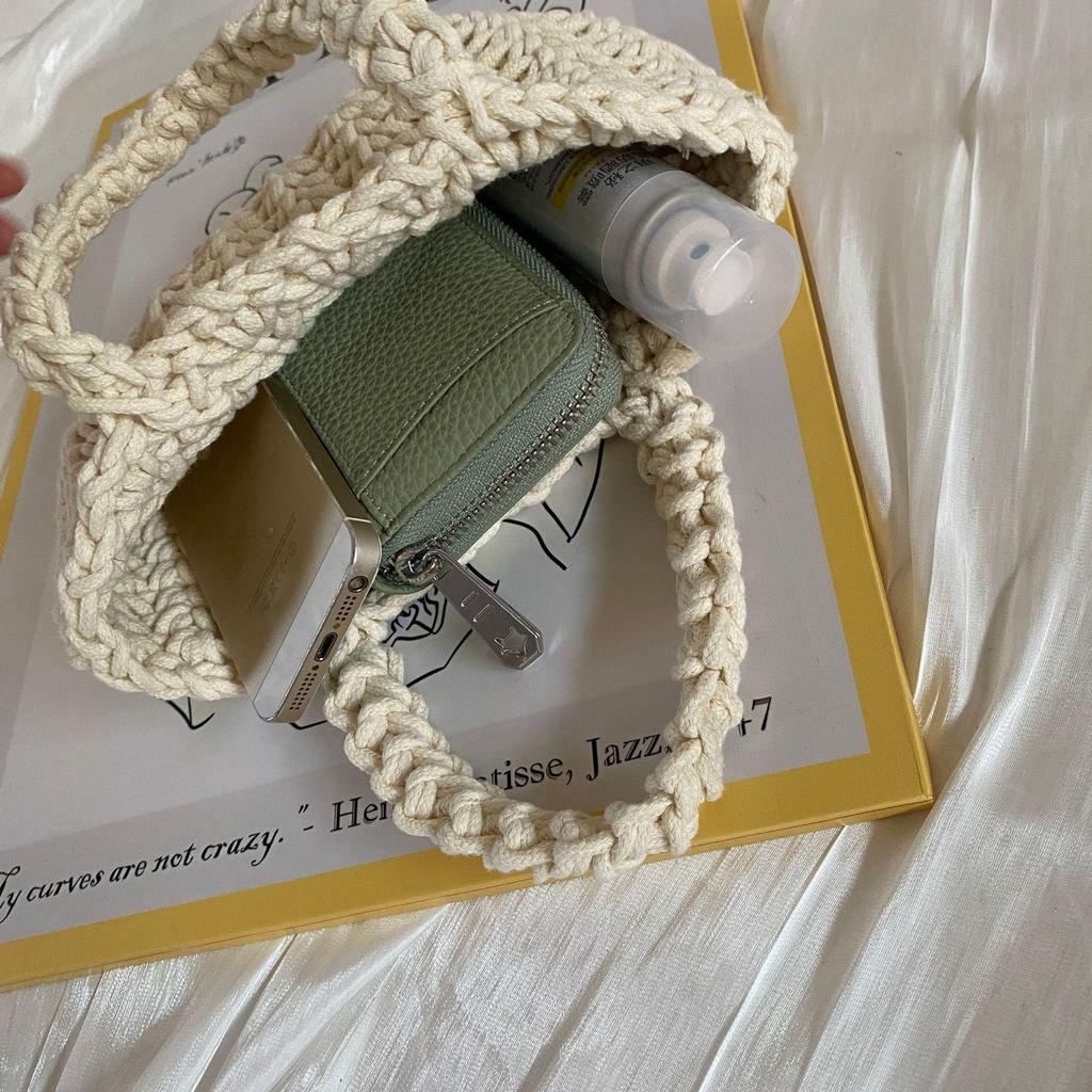 Handmade Straw Woven Women's Handbag - Trendy Ladies Net Red Bag