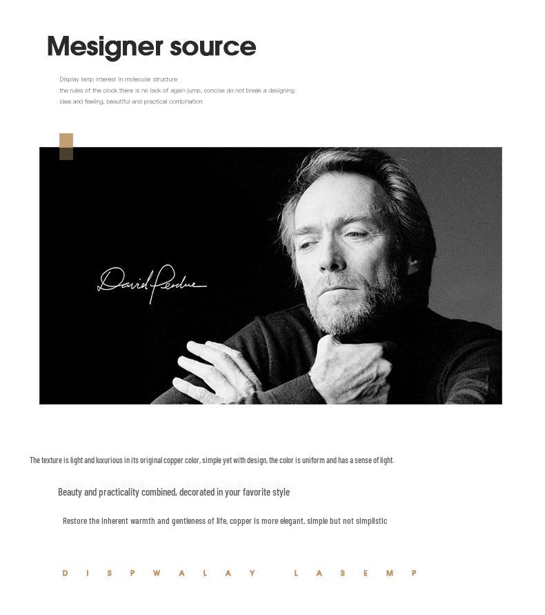 Luxury Modern Copper Wall Lamp: Minimalist Bedroom & Living Room Décor