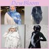 Ethnic Style Satin Polyester Shawl With Warmth Sun Shade For Women