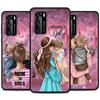 Schwarz Coque für Huawei P Smart Z P30 Y6 P40 Lite E Y7 P20 Pro Y6p Y8p Y9 2019 Y8s TPU Telefon Fall Abdeckung Mädchen Baby Super Mom Frau