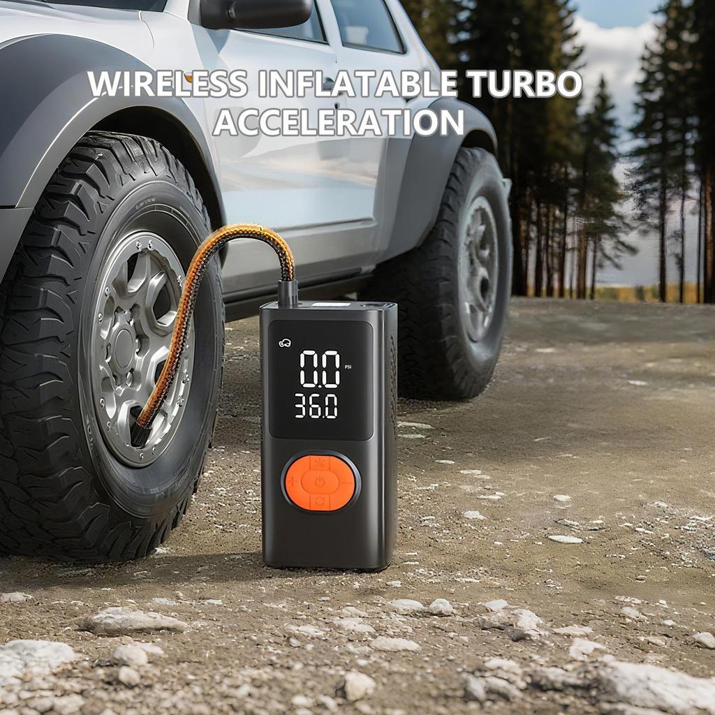 Car Tire Inflator Portable Electric Pump Rechargeable Light Tire Inflator With Digital Pressure Gauge For Motorcycle Truck Ball