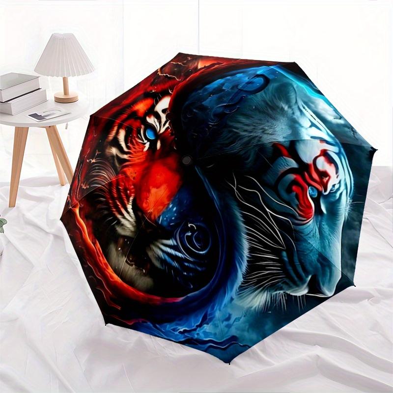 

1pc Yin Yang Tiger Automatic Open/CloseUmbrella,Compact Umbrella for Men & Women Day Gift.C091
