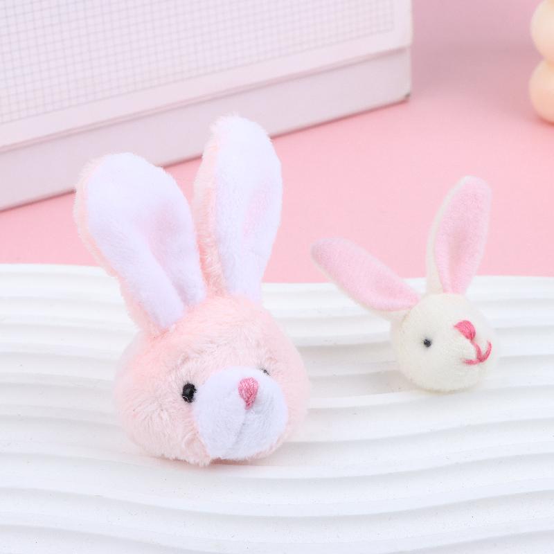 5 Bucăți Ornaments Drăguți cu Cap de Iepure de Pluș Păpușă Mini Iepuraș Accesorii Artizanat Diy Pentru Agrafă de Păr Broșă Geantă Îmbrăcăminte Decorațiune Cadou