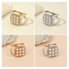 Square Faux Pearl Scarf Ring Rhinestone T-shirt Tie Clip Shawl Silk Scarves Ring Wrap Holder Clasp Slide Buckle Women Clothing Accessories