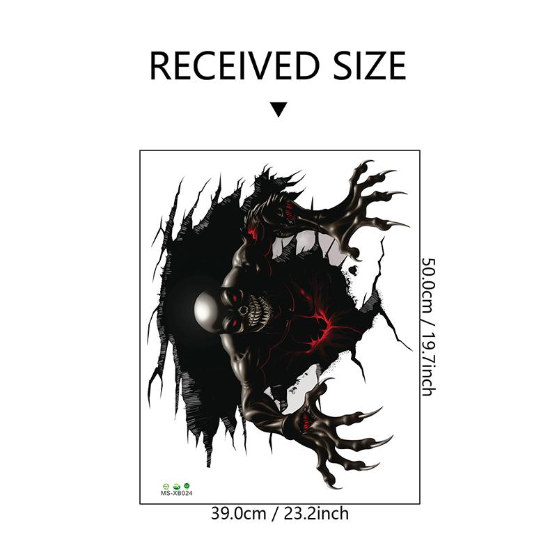 3D Floor Wall Stickers Scary Ghost Halloween Removable Interior Decoration Scary Atmosphere Bar Party Spooky Decoration Props