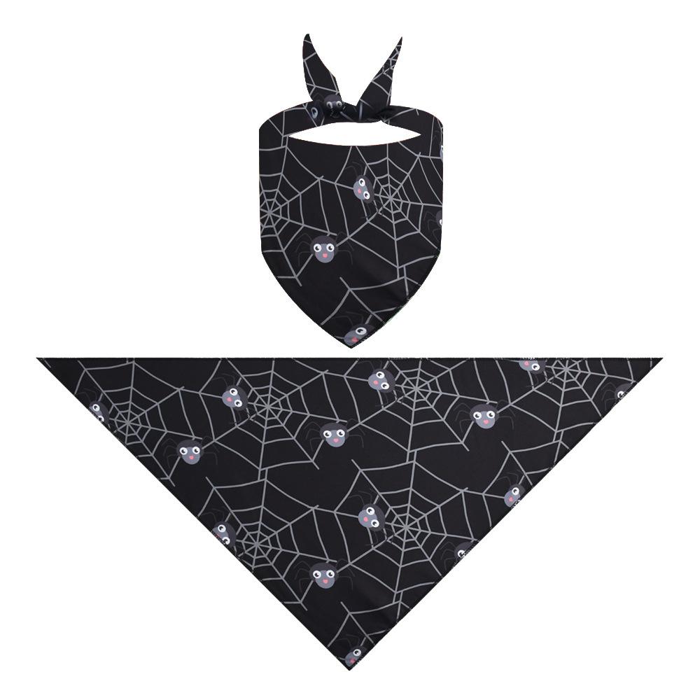 Dog Drool Bib Halloween Ghost Festival Bib Pumpkin Spider Cat Dog Universal Pet Funny Small Medium Large Dog Triangle Scarf