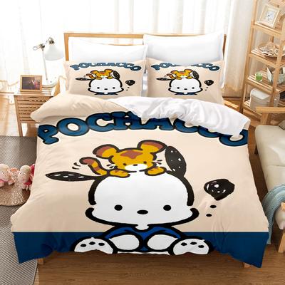 Pochacco Bettbezug-Set Bettwäsche Niedlich Bedruckt Cartoon Bettdeckenbezug Bettdecken-Sets 3-teiliges Set 1 Bezüge King Size